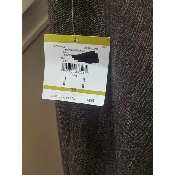 Kasper Women Gray Polyester Modern Fit Contour Waist Wide Leg Dress Pant Size 14 - Picture 7 of 12